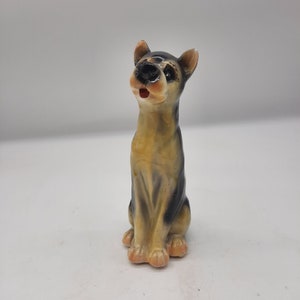 Vintage German Sheppard Puppy Dog Figurine Tongue Out Sitting Tall