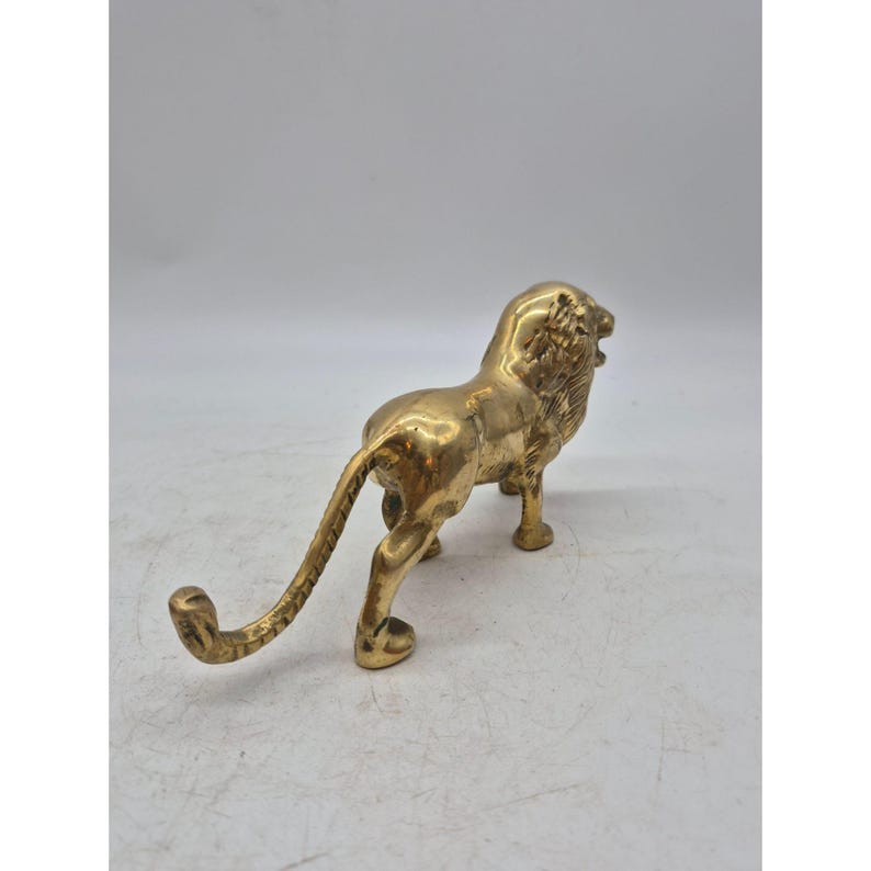 Vintage Solid Brass Lion King of the Jungle Roaring Statue Made in ...