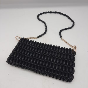 Vintage Beaded Purse Black Zipper