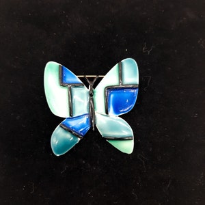 Vintage 1960s HAR abstract modern enamel butterfly brooch pin