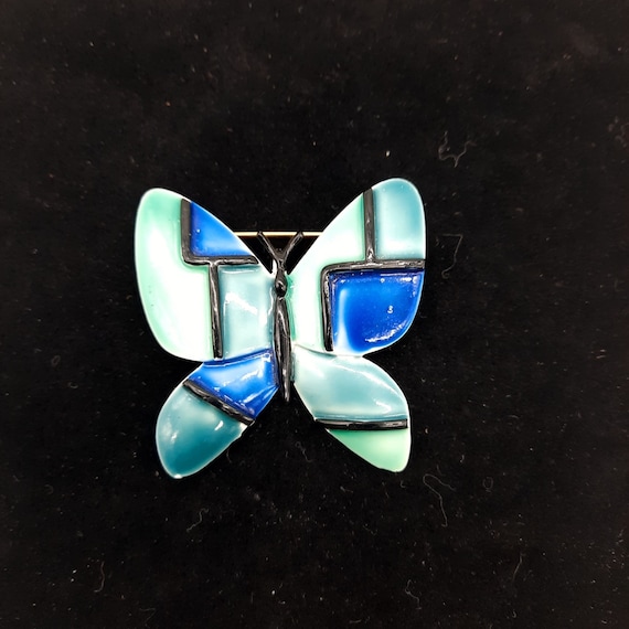 Vintage 1960s HAR abstract modern enamel butterfl… - image 1