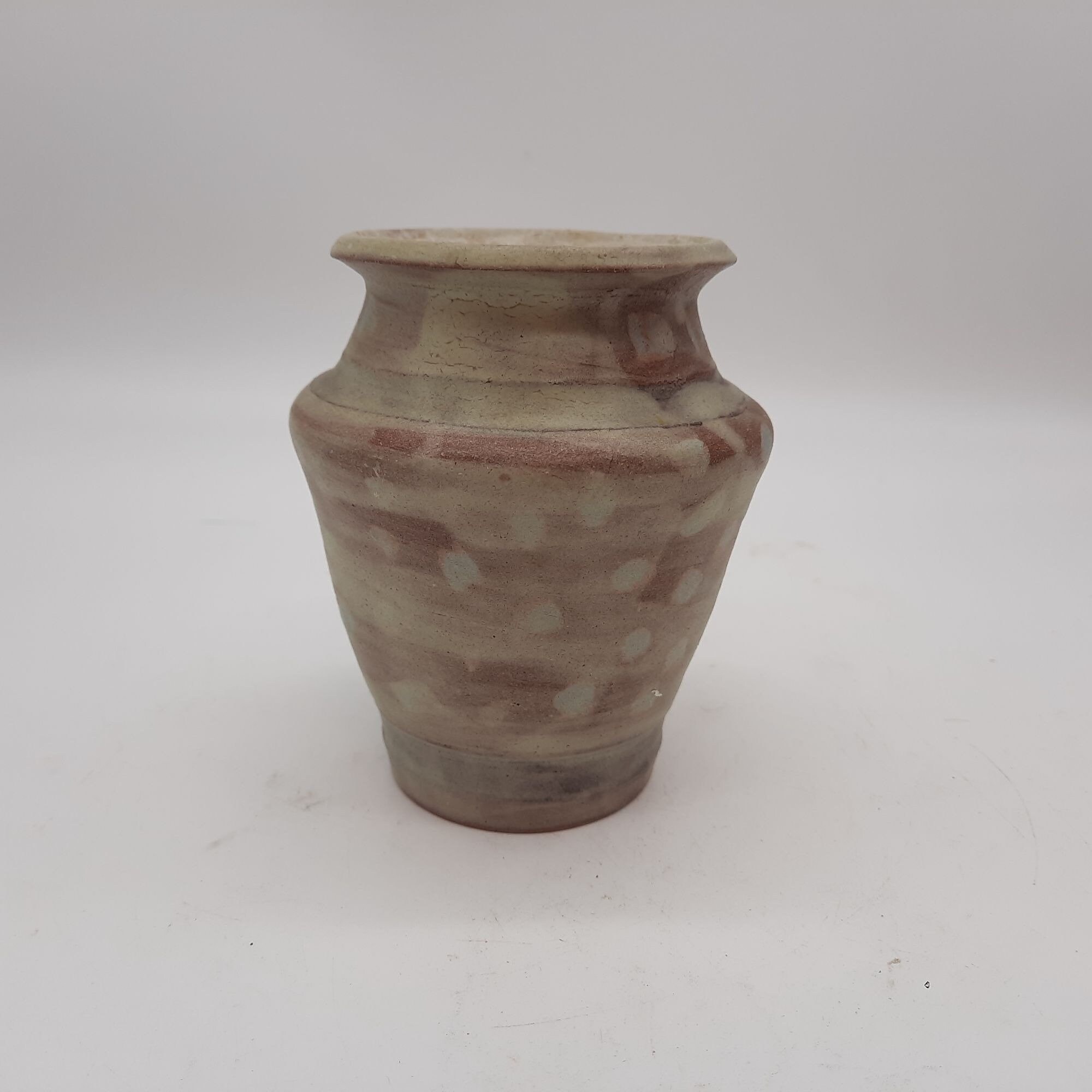 Studio Art Pottery Urn Shaped Vase Wheel Turned Matte Glaze Signed Elva ...