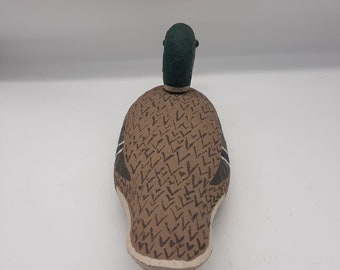 Leurre Canard Colvert Sculpté Main En Bois Vintage - Sans Tête - Pièce Artisanale USA