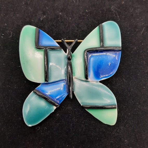 Vintage 1960s HAR abstract modern enamel butterfl… - image 2