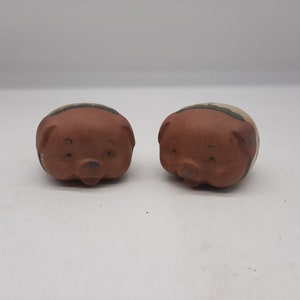 Vintage UCTCI pig salt and pepper shakers redware ceramic made in Japan kitsch