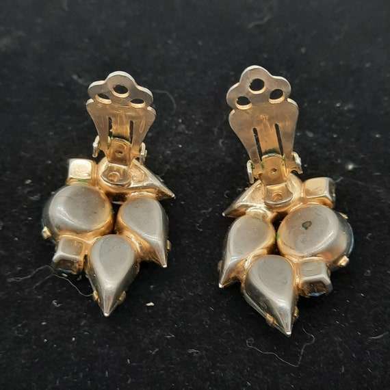 Vintage 1950s rhinestone cluster clip earrings li… - image 3