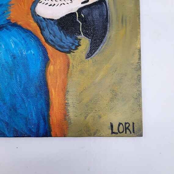 オリジナルアクリル絵画コンゴウインコオウム野生動物フレームなし壁