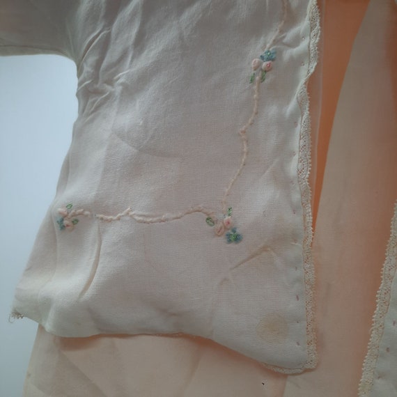 Vintage 1950s pink baby layette gown jacket and b… - image 3