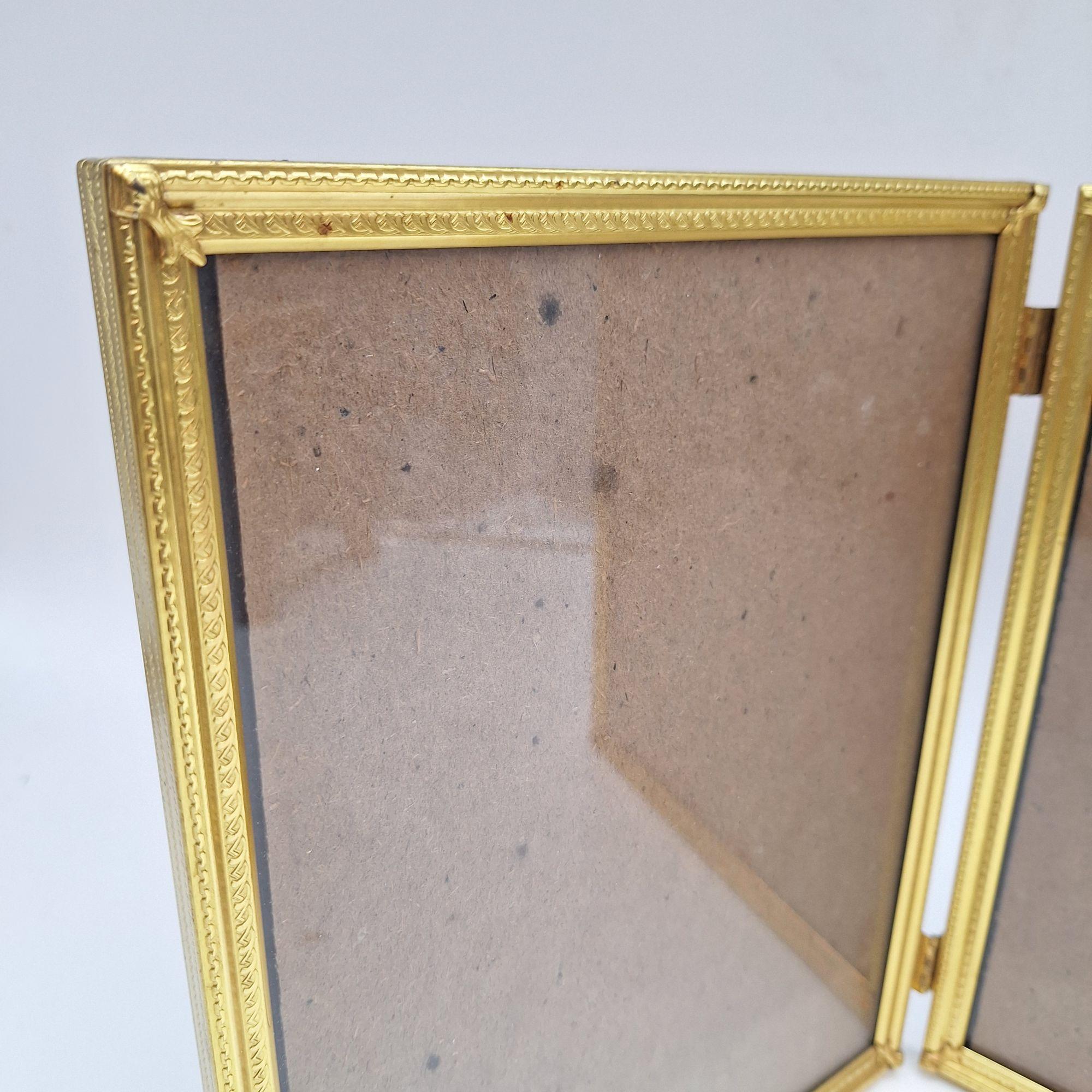 Vintage Folding Double Picture Frame Etched Gold Tone 8x10 - Etsy