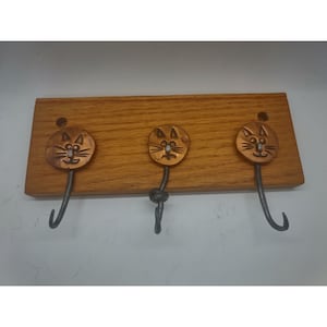 Vintage 1970&#39;s handmade Cat Face Coat Hook