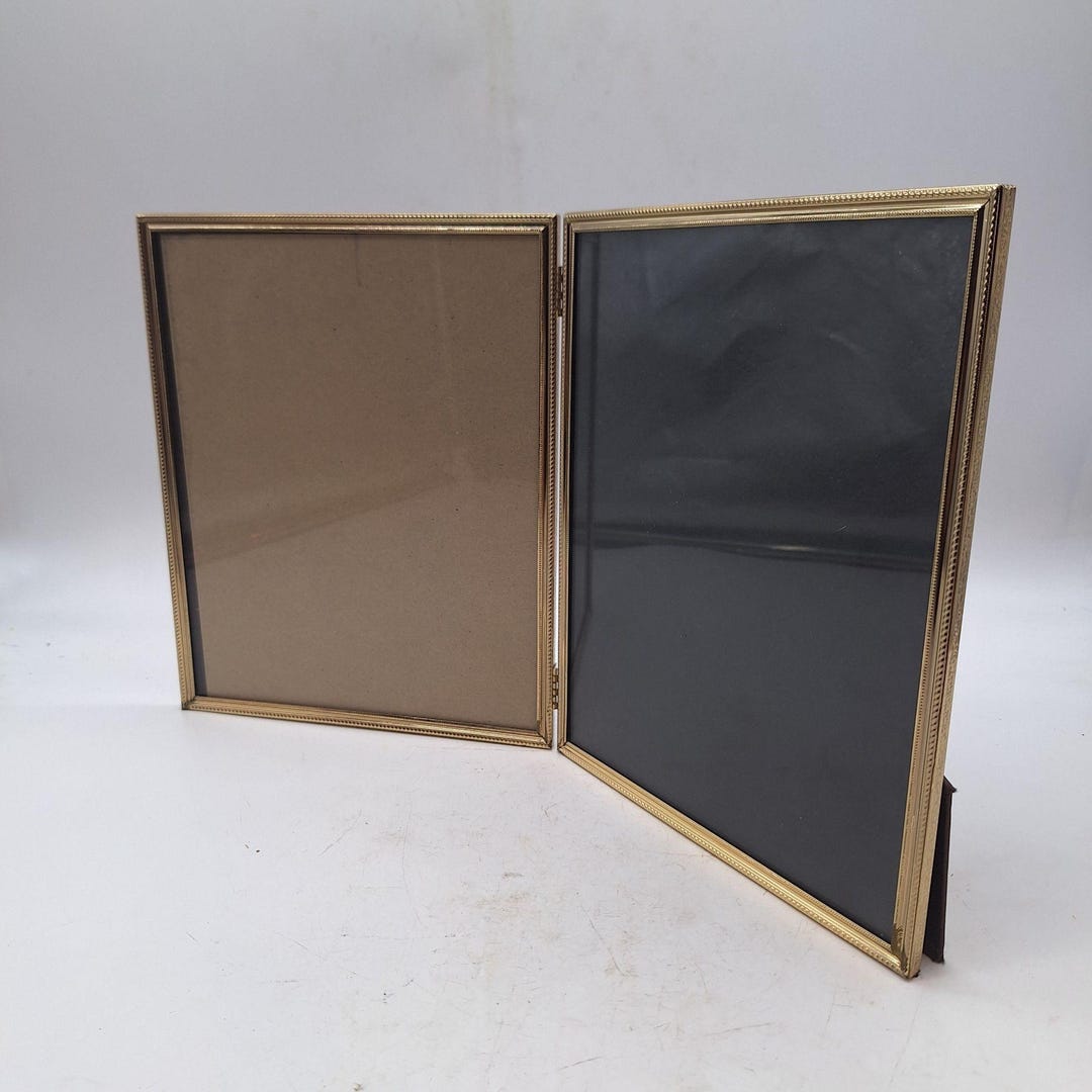 Vintage Folding Double Picture Frame Etched Gold Tone 8x10 - Etsy