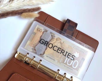 Sobres esmerilados para efectivo A6 / Insertos para carpetas de presupuesto con separadores