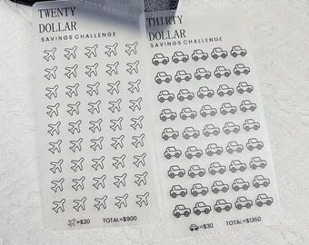 Mini juego de 6 piezas para el desafío del ahorro / Insertos para planificador de presupuesto / Desafío de ahorro para principiantes / Rastreador de dinero