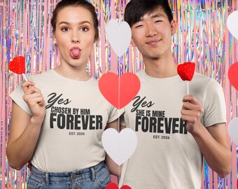 Matching Couple Shirts, Personalized His and Hers T Shirts, Romantic Funny Couple Tee, Anniversary Gift, Valentine’s Day Couple Shirt