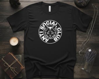 Anti Social Club Katzen T-Shirt, Introvert sarkastisches T-Shirt