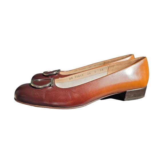 Vintage Salvatore Ferragamo Ombré Brown Gancini Leather Pumps Size 8 Narrow VGUC View 2