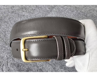 Vintage Coach leren riem #5800 in grijs/messing, unisex, maat 32