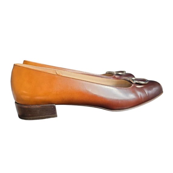Vintage Salvatore Ferragamo Ombré Brown Gancini Leather Pumps Size 8 Narrow VGUC