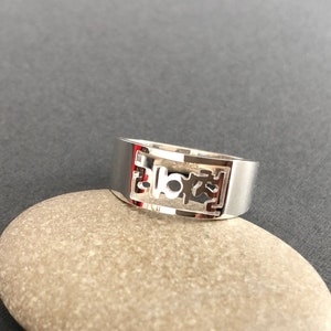 Personalized Framed Korean Name Sterling Silver Ring - Korea Ring - Korea Jewelry - Korea Gift - Hangul