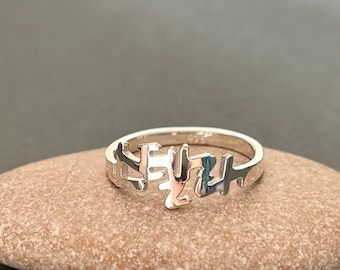 Personalized Korean Name Sterling Silver Ring - Korea Ring - Korea Jewelry - Korea Gifts - Hangul