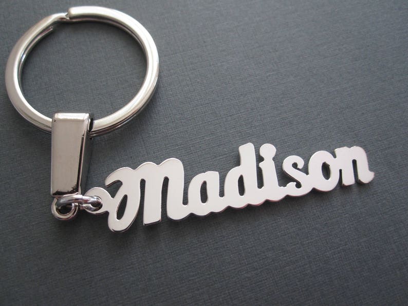 Personalized Name Keychain in 3 Colors Custom Name Keychain Etsy