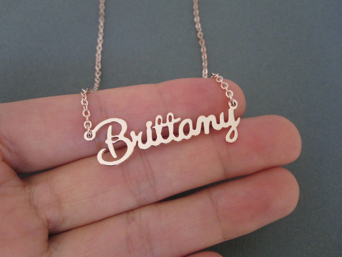 Personalized Rose Gold Name Necklace Custom Name Necklace Etsy