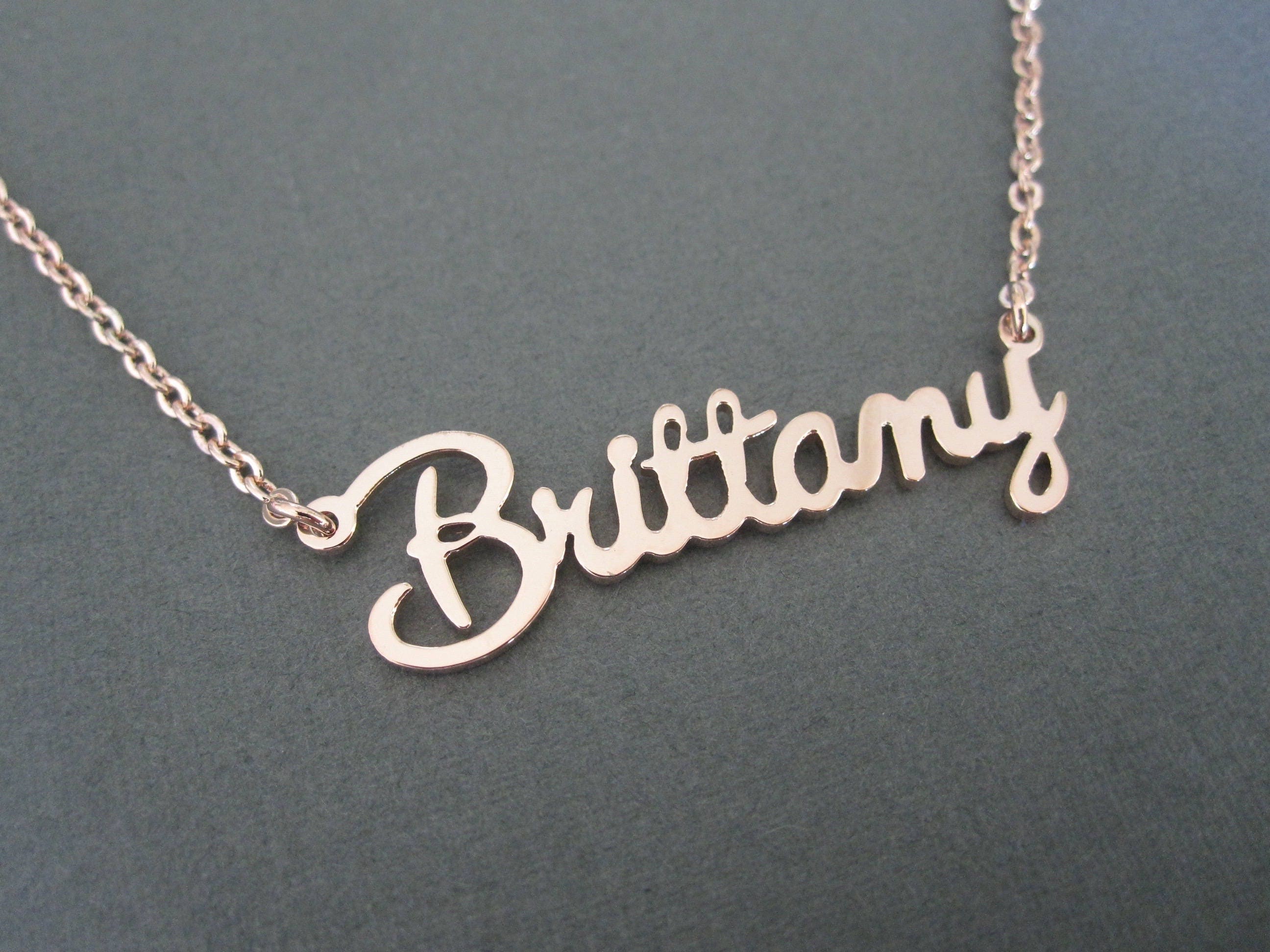 Personalized Rose Gold Name Necklace Custom Name Necklace Etsy