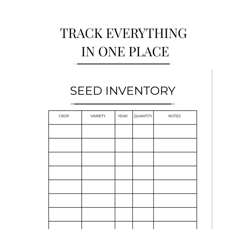 Seed Inventory Printable | Garden Tracker & Reorder Log (PDF Download ...