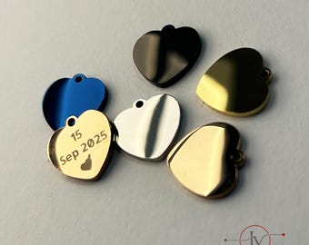 Placa para Perro en Forma de Corazón Personalizada, Identificación para Mascotas Grabada, Etiqueta Pequeña de Acero Inoxidable