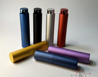 Frasco de perfume de lujo recargable y personalizado, vaporizador de viaje con logotipo personalizado, atomizador de fragancia con nombre personalizado, carcasa interior de aluminio y vidrio.