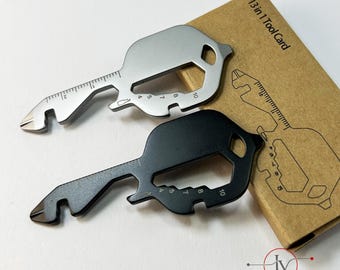 Multiherramienta con Forma de Llave Personalizada de Acero Inoxidable, Herramienta EDC Grabada para Ciclismo y Outdoor