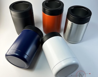 Enfriador de Latas Personalizado | Funda Térmica para Cerveza con Nombre | Regalo para Padrinos Boda | Porta Bote Acero Inoxidable