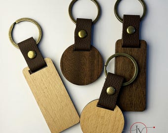 Llavero de Madera Personalizado - Llavero con Nombre Grabado - Regalo Ecológico - Grabado Láser de Logo - Accesorio de Madera Hecho a Mano
