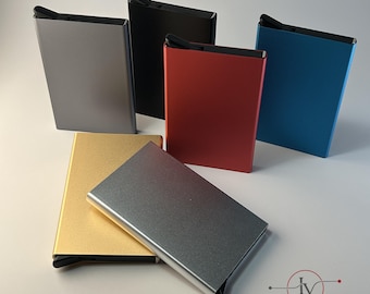 Cartera Metálica Personalizada RFID, Tarjetero Slim Pop-Up con Grabado Láser, Billetera Táctica Minimalista, Regalo Personalizado Hombre