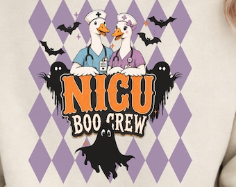 NICU Boo Crew Shirt or Sweatshirt| Halloween NICU Nurse Tee, Spooky Neonatal Nurse Gift
