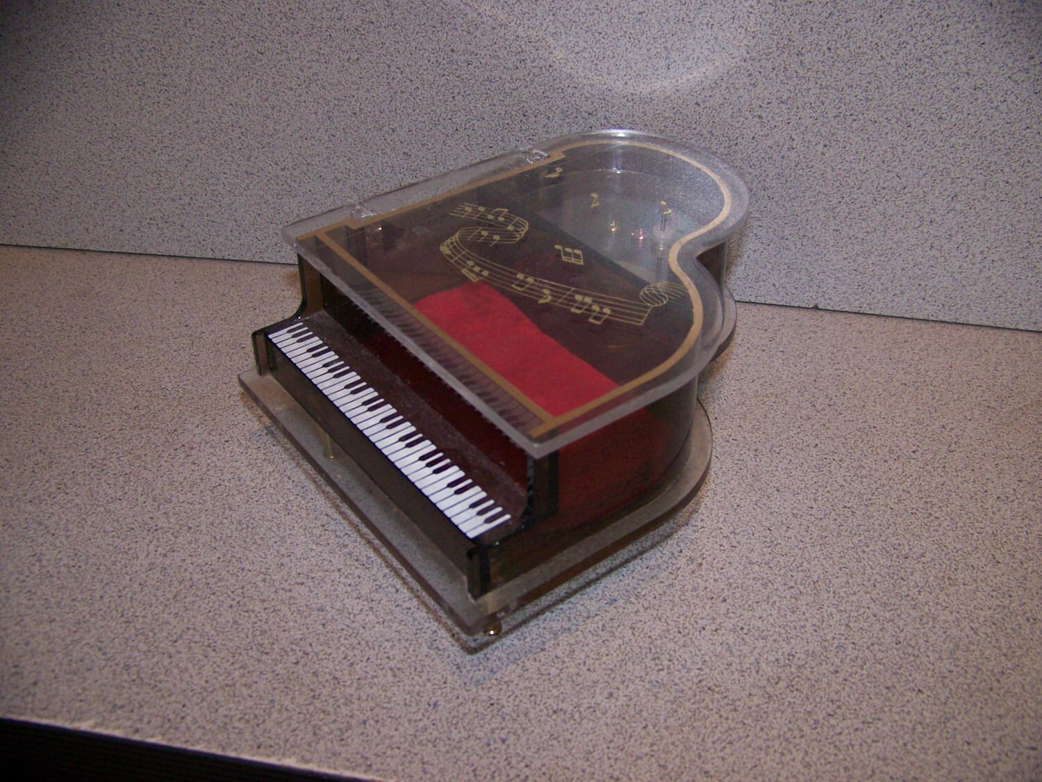 Vintage Plexiglass Piano Jewelry Music Box. Etsy