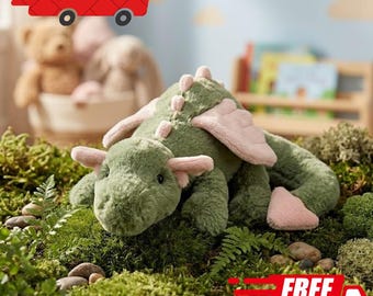 Jellycat Malachy Dragon Plush | Soft Stuffed Animal | Adorable Fantasy Doll for Kids