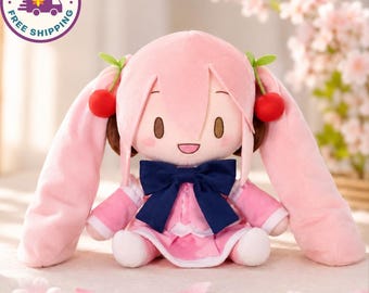 Sakura Plush Doll, Soft Anime Chibi Plushie, Kawaii Japanese Toy