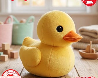 Yellow Duck Plush Toy | Soft Kawaii Stuffed Animal Pillow, Cozy Room Decor