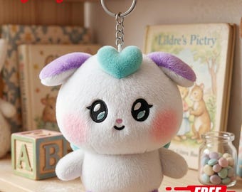 Kpop Plush Keyring with Free Mini Keychain Yeosang Mingi Yunho Style Gift for Fans