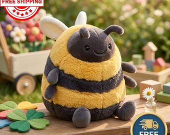 Jellycat Albee Bee Plush Toy, Soft Fantasy Stuffed Animal, Kawaii Friend, Nursery Decor