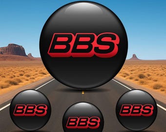 BBSホイールハブキャップロゴデカールビニールステッカー4枚セット。車のリム用。カスタム粘着ホイールセンターエンブレム。自動車ギフトに最適。
