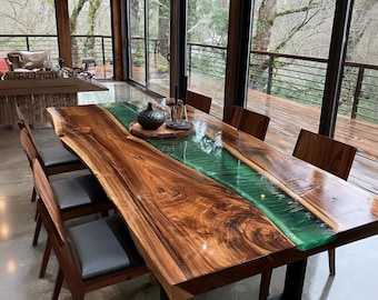Epoxy Table, Rustic Wood Table, Dining Table, Handmade Wood Epoxy Table, Walnut Table , Farmhouse Table , Kitchen Table , Epoxy Resin Table