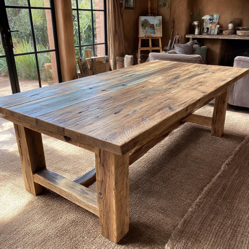 Handmade Solid Oak Dining Table – Custom Rustic Modern Design - Etsy