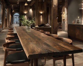 Handmade Solid Oak Dining Table – Custom Wooden Kitchen Table