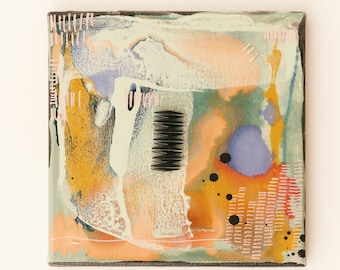 Original Abstract Mixed Media Painting | Modern Pastel Canvas Art | Contemporary Wall Decor