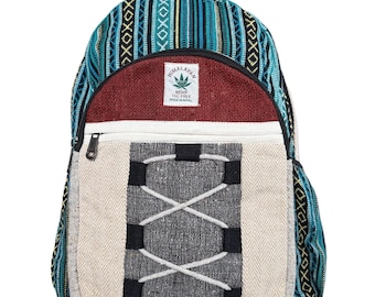 Hemp Backpack, Eco Friendly Handmade Rucksack, Sustainable Travel Bag, Unisex Everyday Pack
