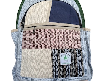 Hemp Backpack, Eco Friendly Handmade Rucksack, Sustainable Travel Bag, Unisex Everyday Pack