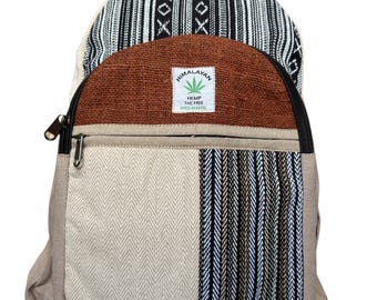 Hemp Backpack, Eco Friendly Handmade Rucksack, Sustainable Travel Bag, Unisex Everyday Pack