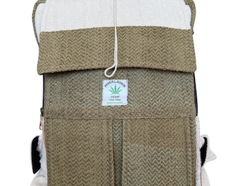 Hemp Backpack, Eco Friendly Handmade Rucksack, Sustainable Travel Bag, Unisex Everyday Pack